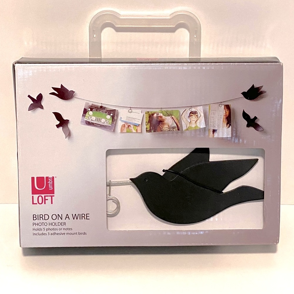Umbra Loft Bird on a wire photo holder NWT 322